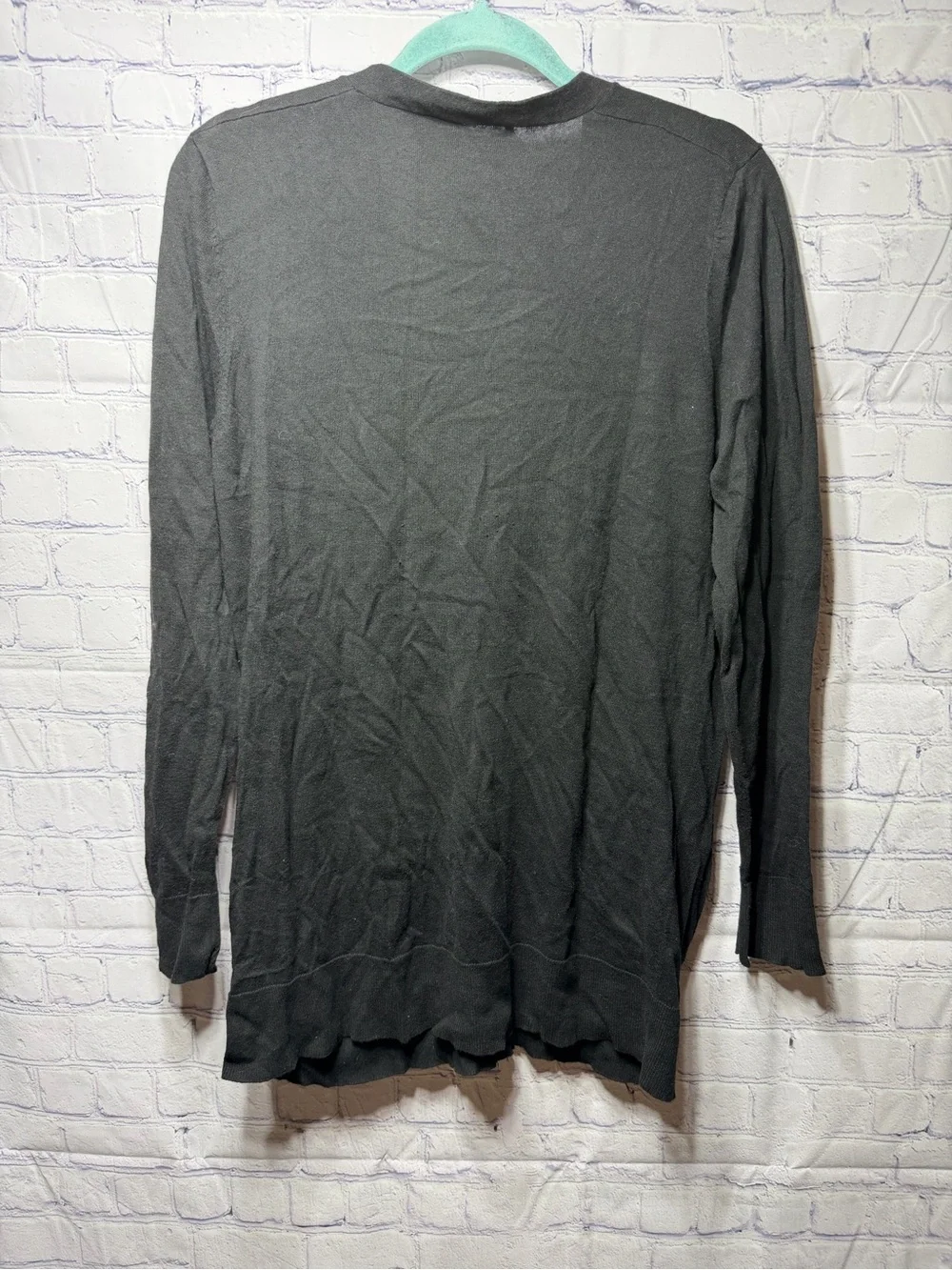 Lauren Ralph Lauren Womens V-Neck Cardigan Black Sz L Cotton Modal Old Money